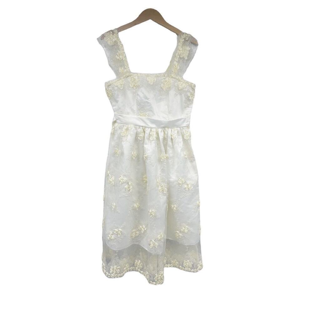 Heart Of Haute Bettie Paige White Cream Lace Formal Wedding Dress Womens 8 — image 2 of 8